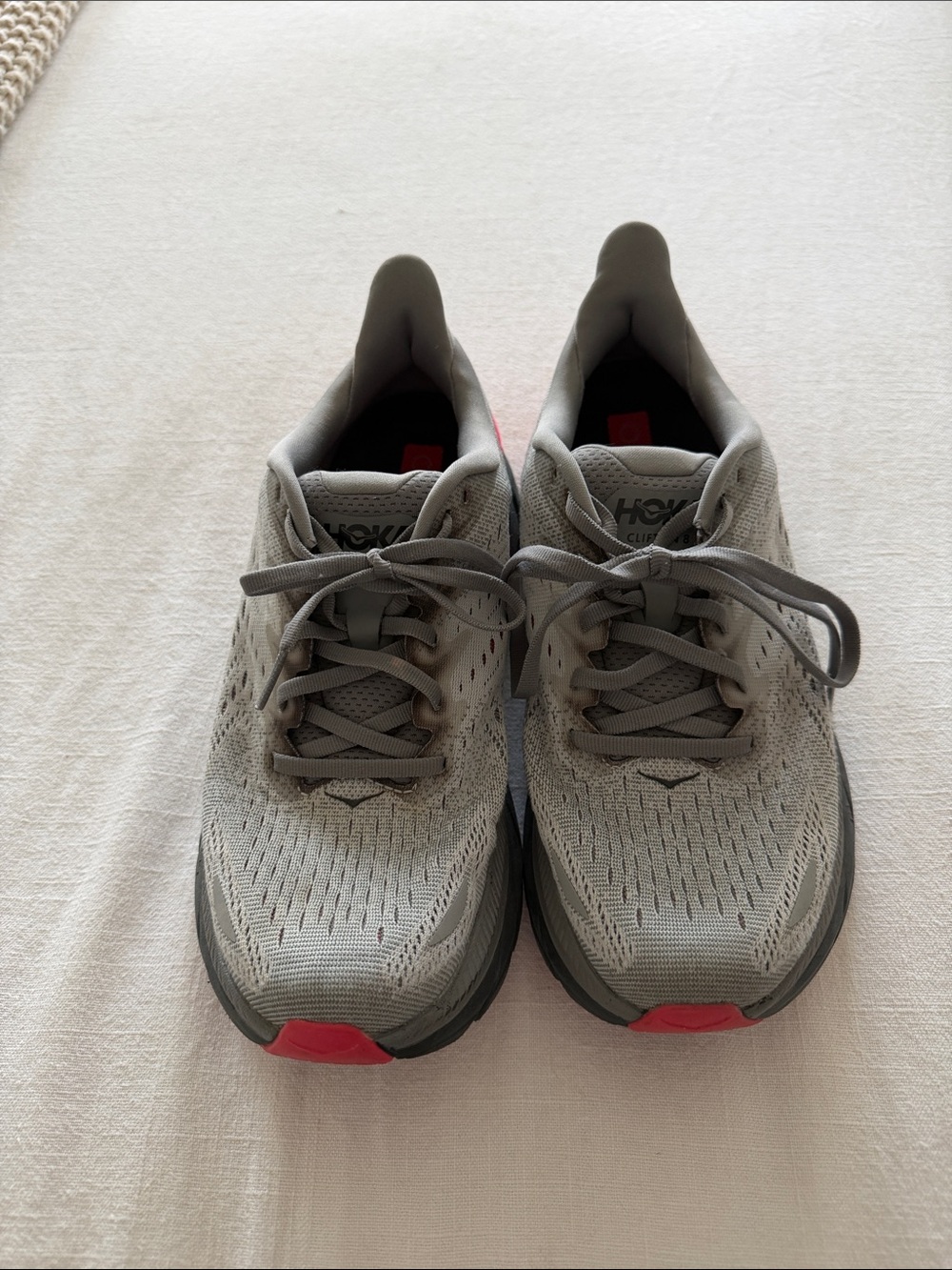 HOKA Women’s Gray Running Shoes with Subtle Pink Accent